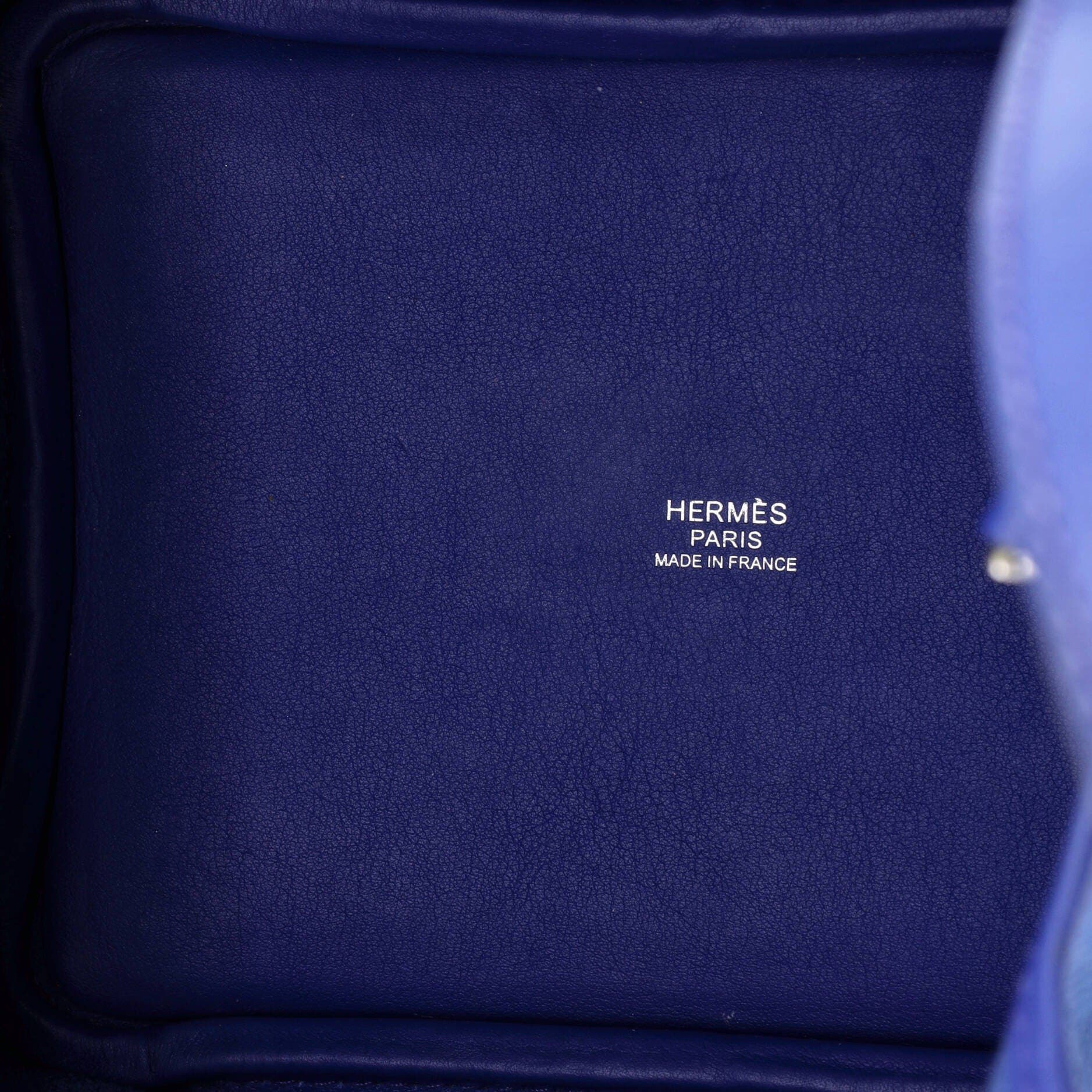 Pre-Owned Hermes Cargo Picotin Lock Bag Canvas and Swift PM, Alternate, color, Bleu Royal