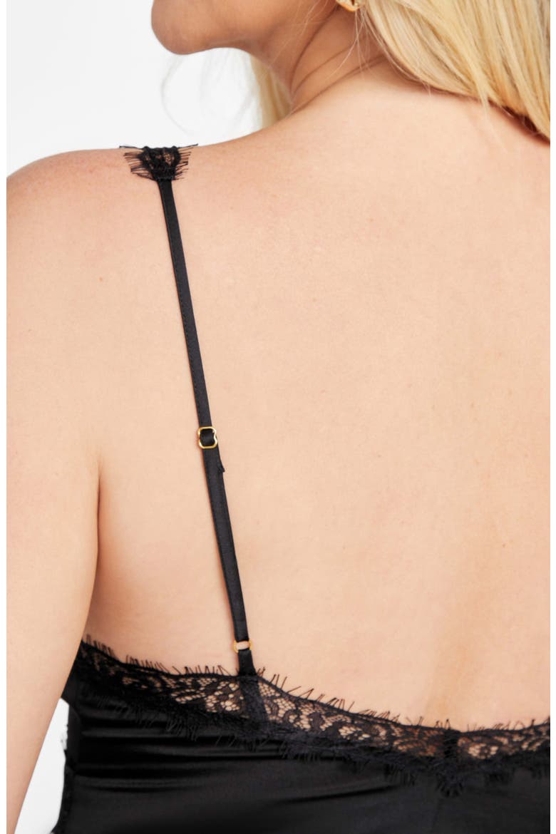 Jael Lace Trim Satin Camisole, Alternate, color, JBLACK-BLACK