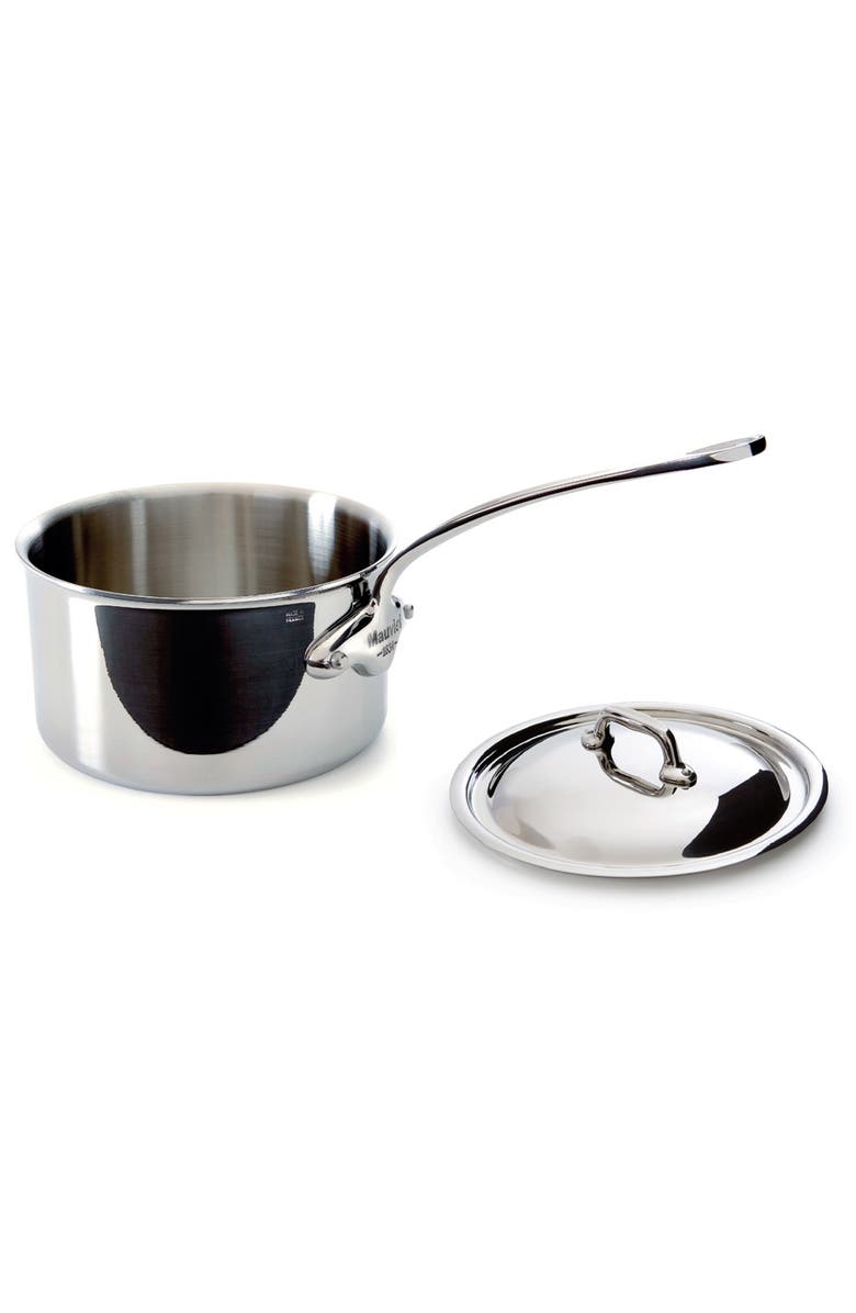 Mauviel M'Cook 3.6 qt Stainless Steel Saucepan & Lid, Main, color, Silver