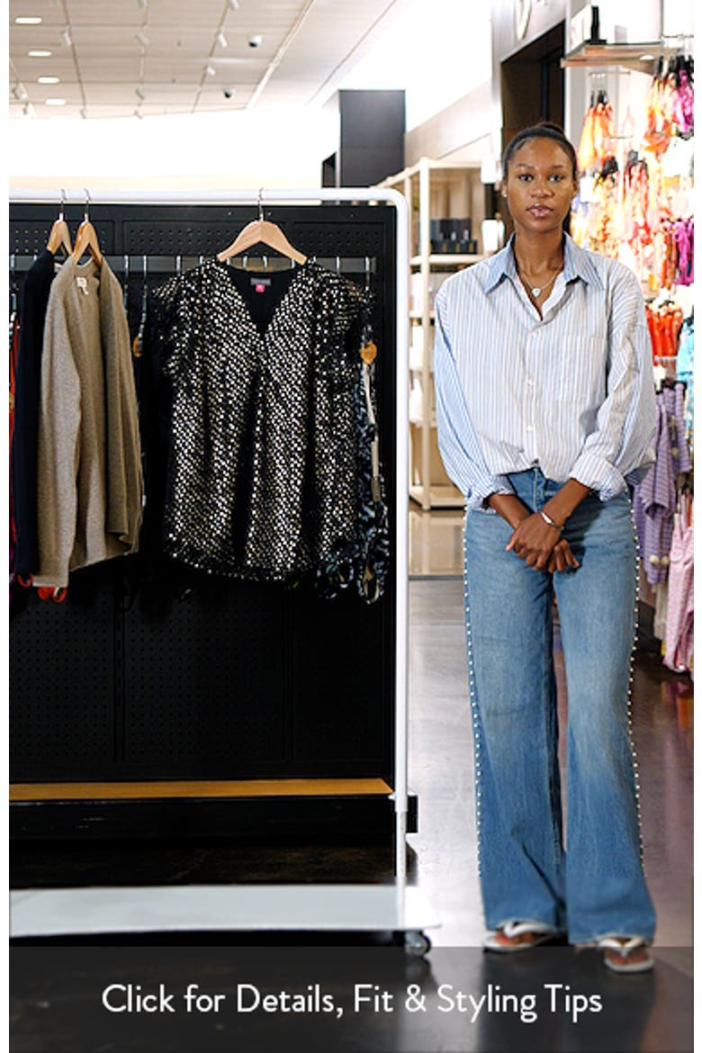 Metallic Dot Ruffle Sleeve Chiffon Top video