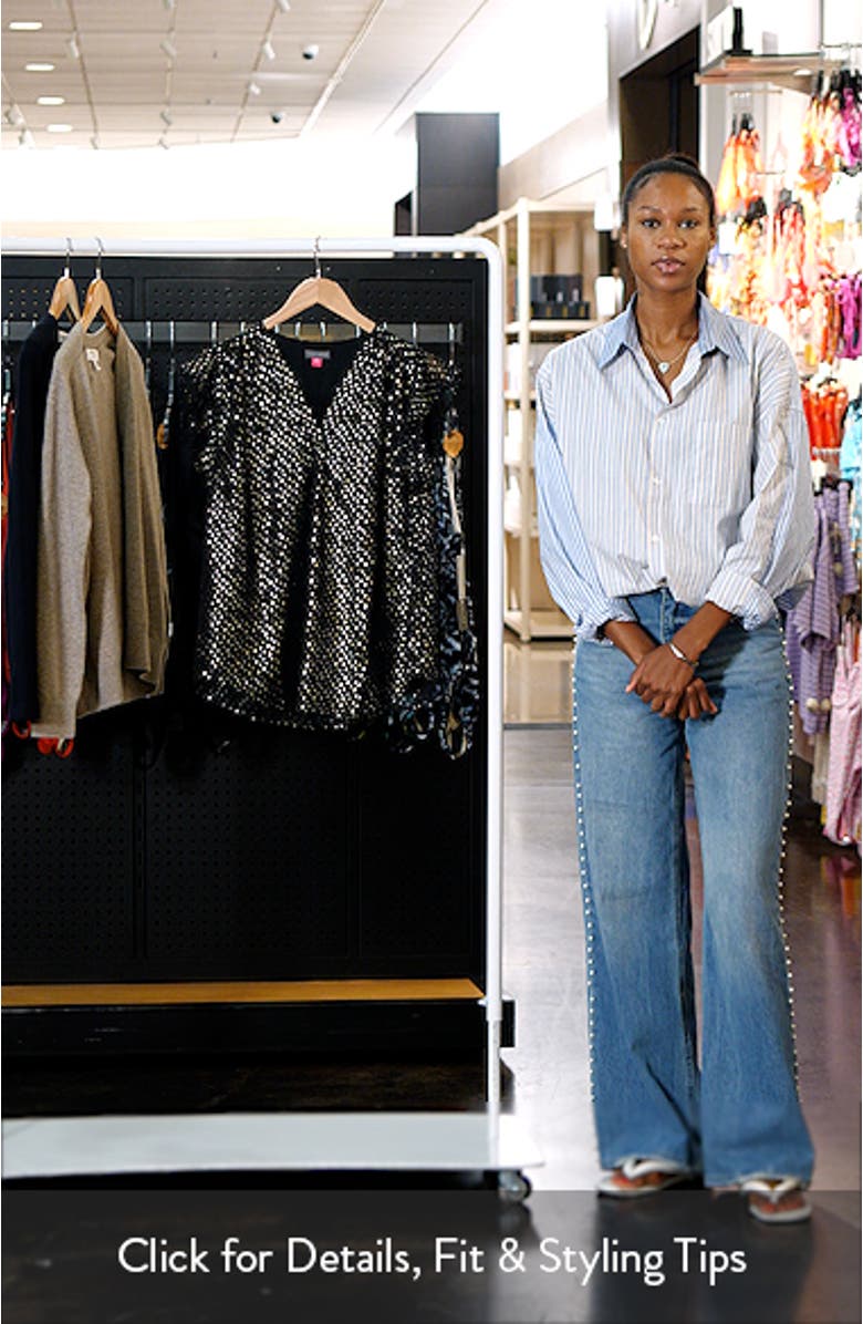 Metallic Dot Ruffle Sleeve Chiffon Top, sales video thumbnail