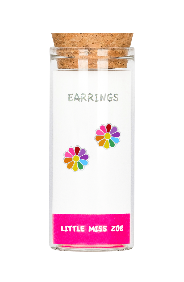 Little Miss Zoe Colorful Flower Stud Earrings, Main, color, Multi
