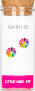 Little Miss Zoe Kids' Sterling Silver Colorful Flower Stud Earrings in Gift Bottle