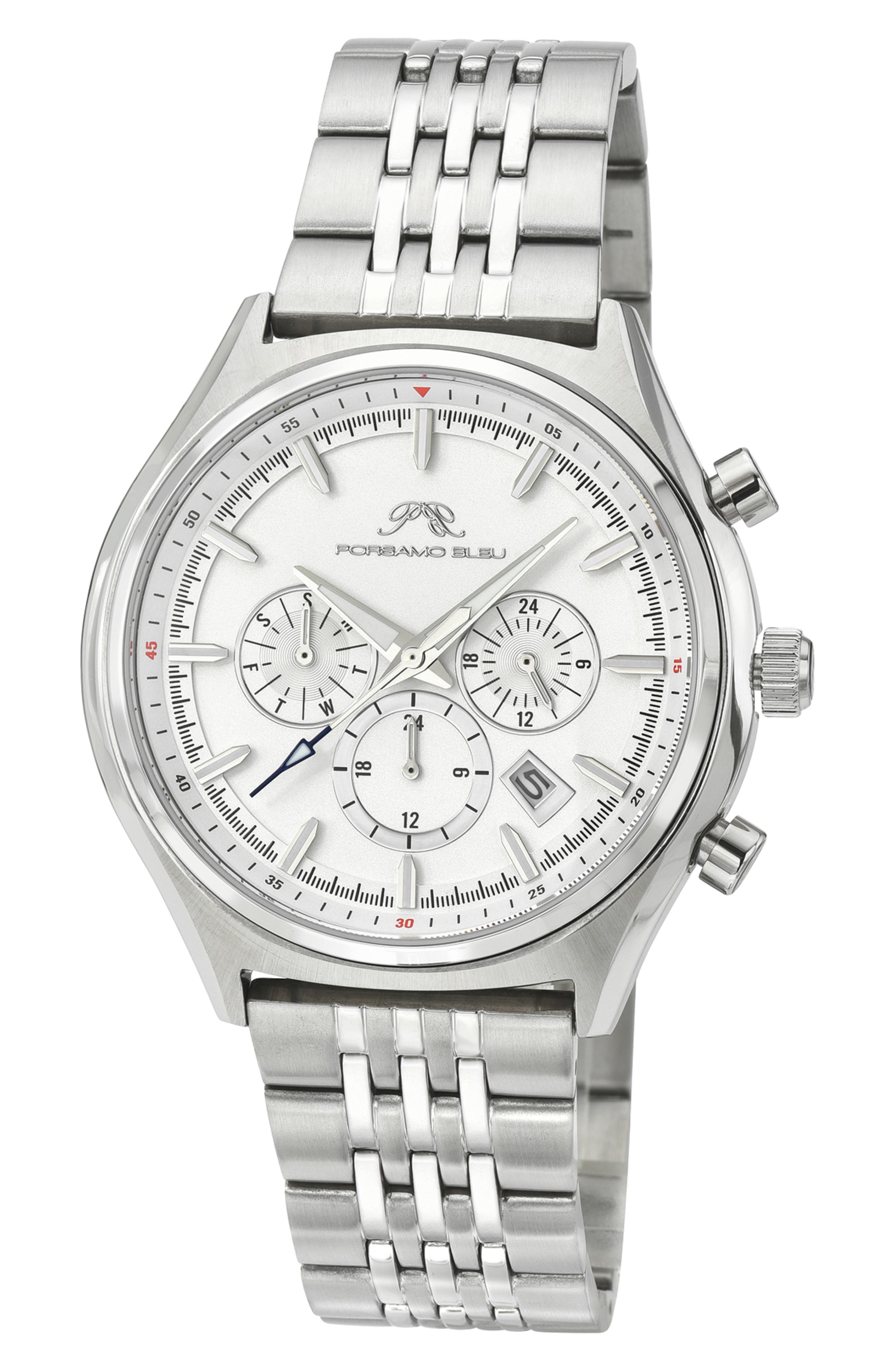 PORSAMO BLEU Charlie Multifunction Bracelet Strap Watch, 45mm