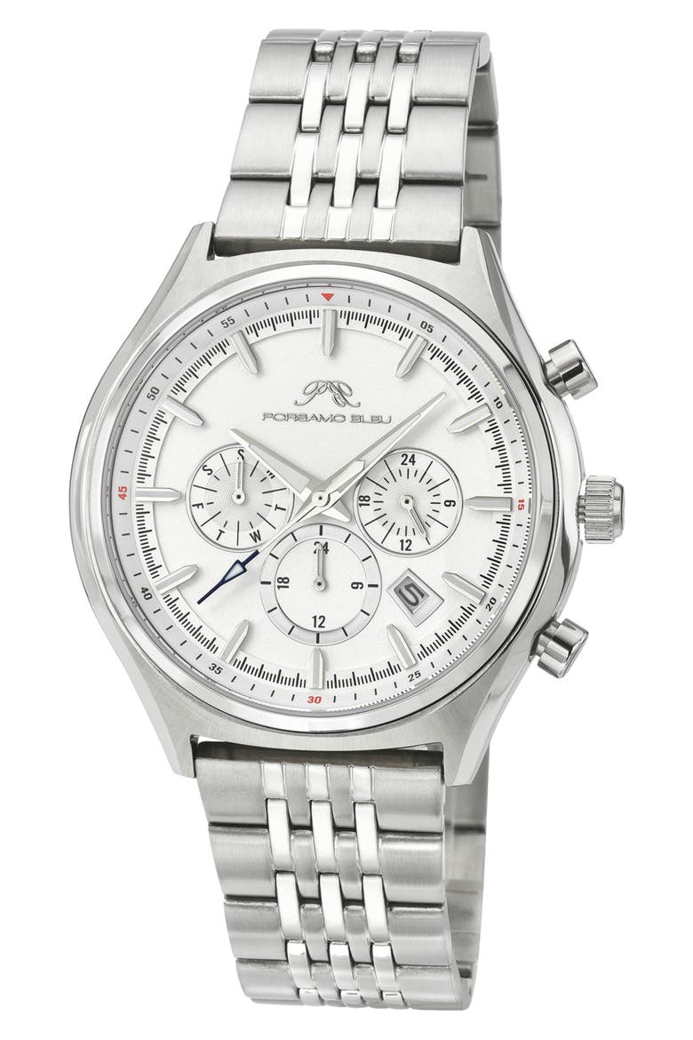 Charlie Multifunction Bracelet Strap Watch, 45mm, Main, color, SILVER
