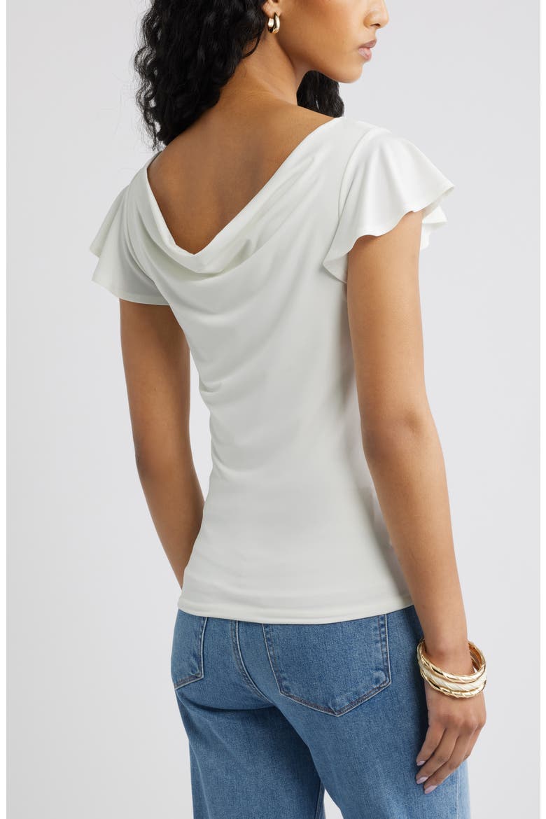 Flutter Sleeve Top, Alternate, color, IVORY