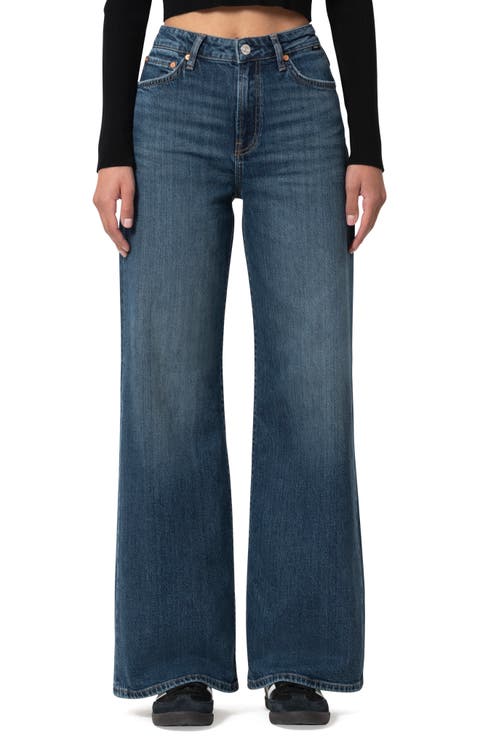 Florida High Waist Wide Leg Jeans (Midnight Classic Blue)