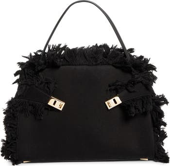 Medium Hug Fringed Top Handle Bag