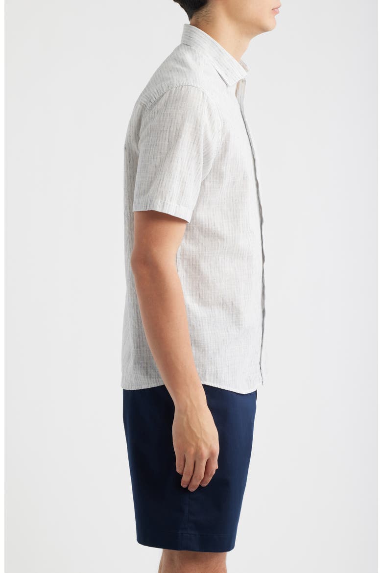 Daxton Print Cotton Blend Sport Shirt, Alternate, color, WASHED BLUE