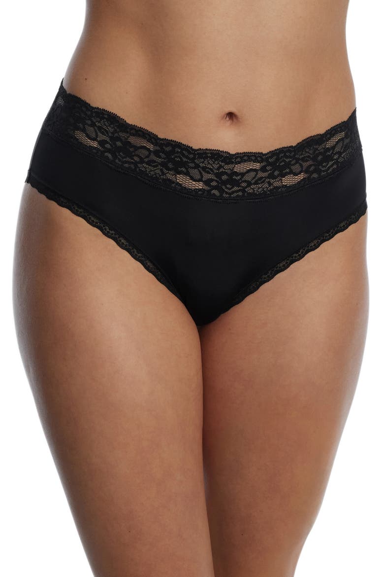 Goddess Lace Trim Hipster, Main, color, BLACK