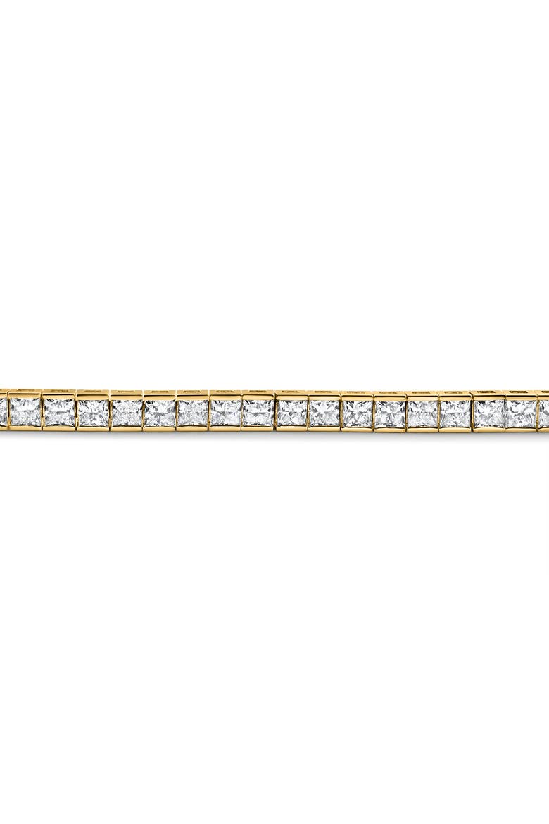 6.80Ct Princess Cut Diamond Channel Set Tennis Bracelet 14k Gold 7" Lab Grown, Alternate, color, 14k Yellow Gold