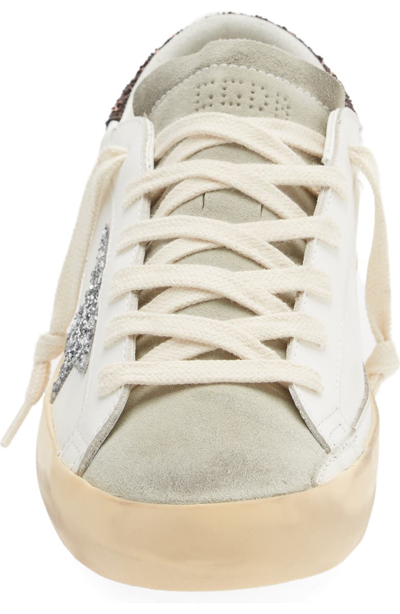 Golden Goose Super-Star Glitter Detail Low Top Sneaker, Alternate, color, White/ Ice/ Silver/ Brown