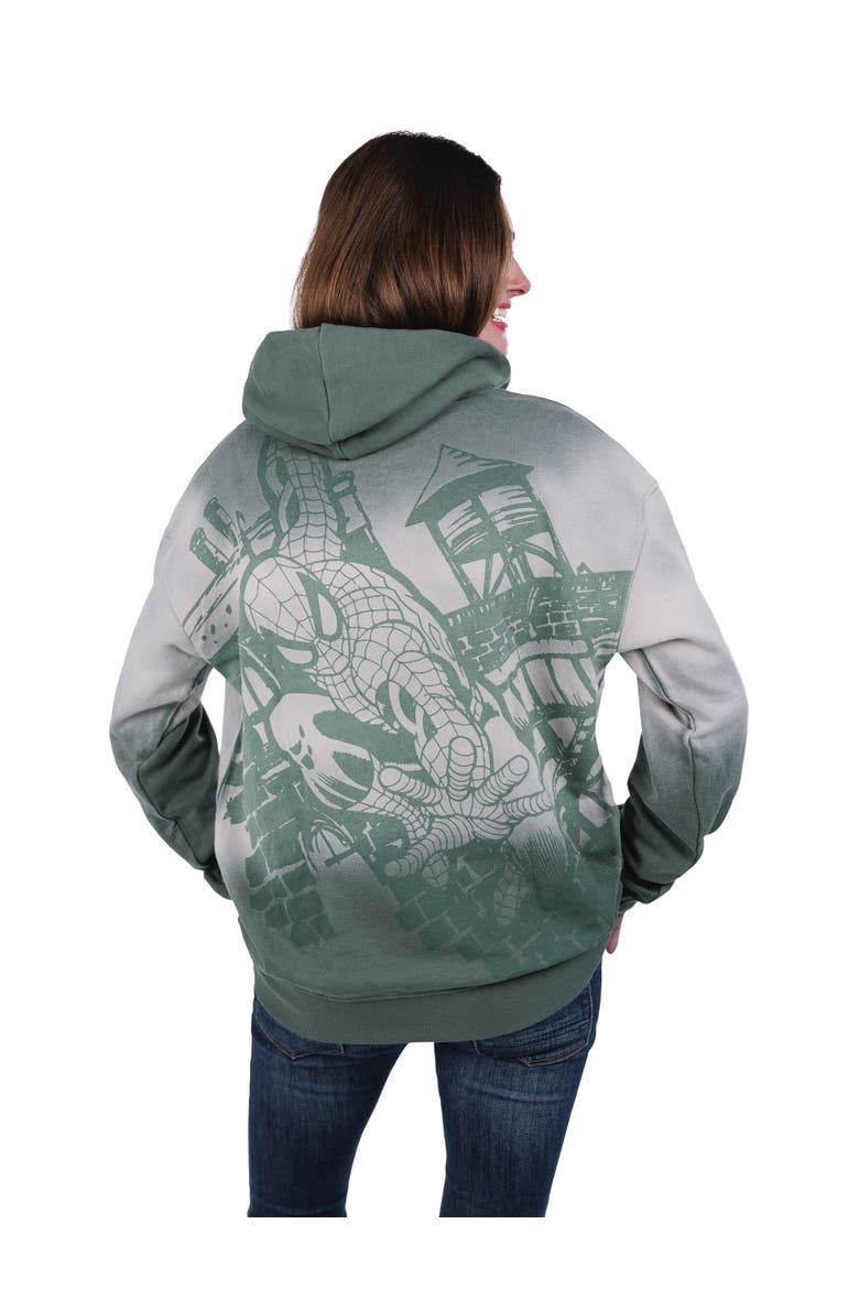 Spider-Man Fleece Pullover Hoodie, Alternate, color, Olive Cream Spiderman