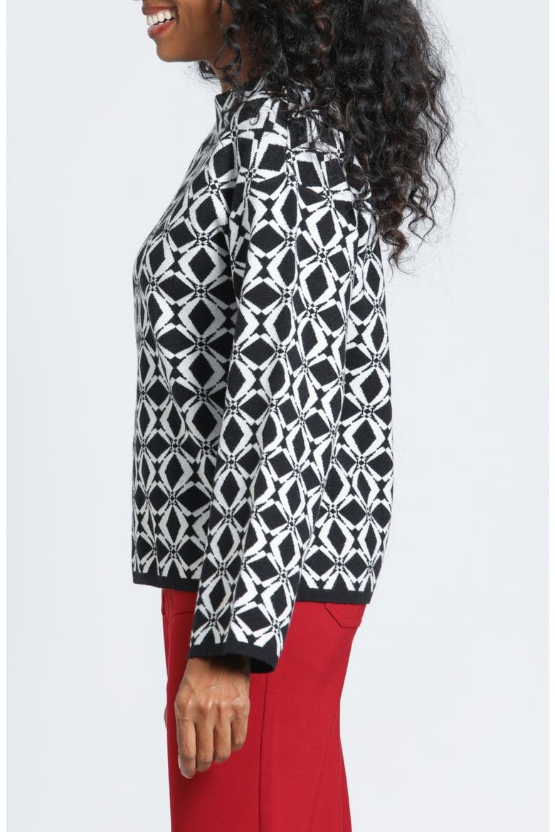 Funnel Neck Pullover Sweater, Alternate, color, MONOCHROME