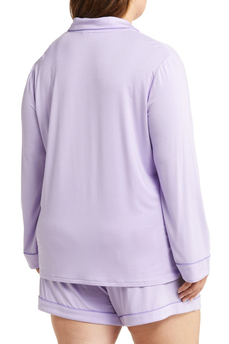 Moonlight Long Sleeve Stretch Modal Short Pajamas, Alternate, color, PURPLE BETTA
