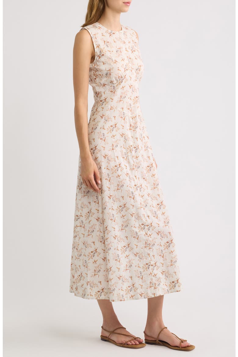 Riona Organic Cotton Midi Dress, Alternate, color, CREME WINDSWEPT MEADOW