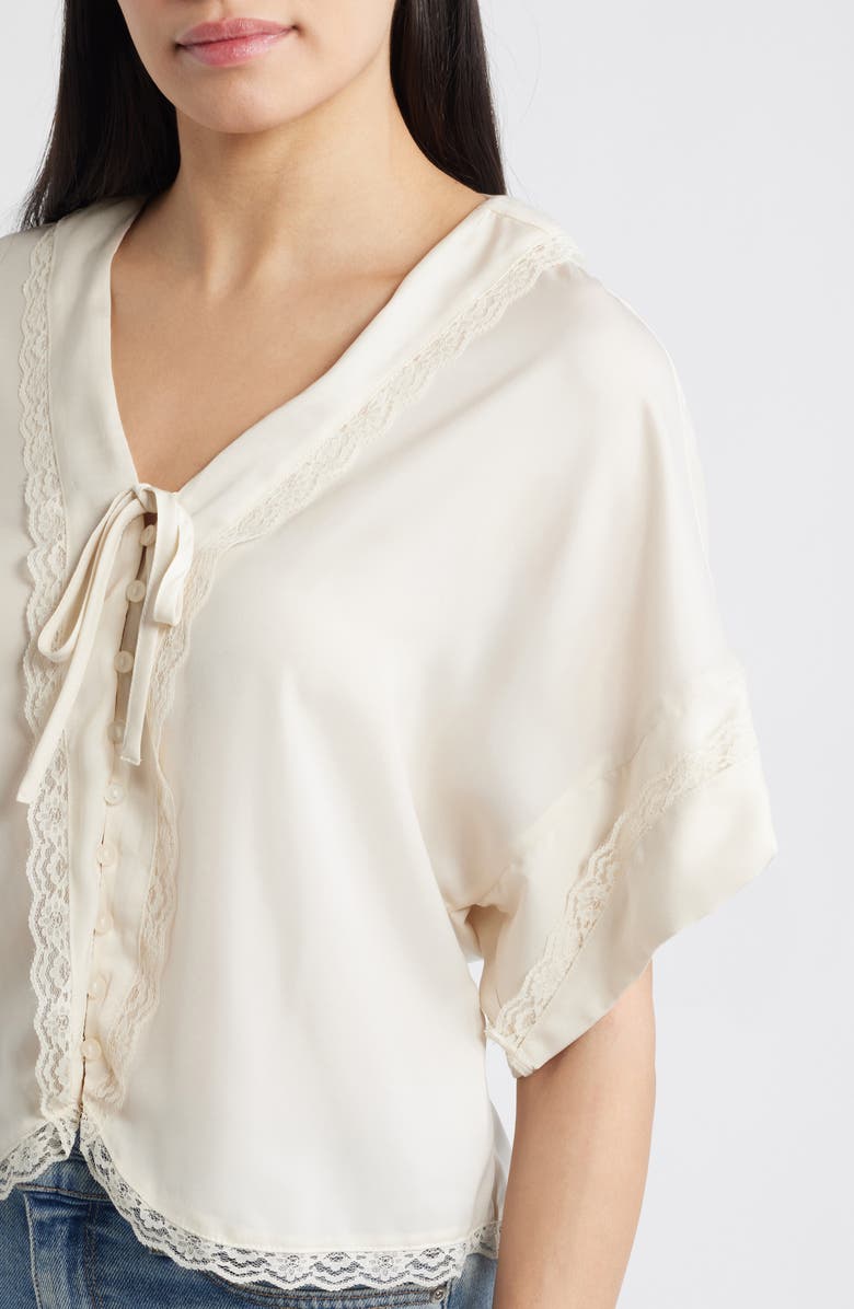 Wit & Wisdom Lace Trim Dolman Sleeve Top, Alternate, color,