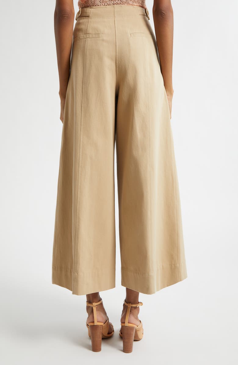 Ulla Johnson Sascha Crop Twill Wide Leg Pants, Alternate, color, Sahara