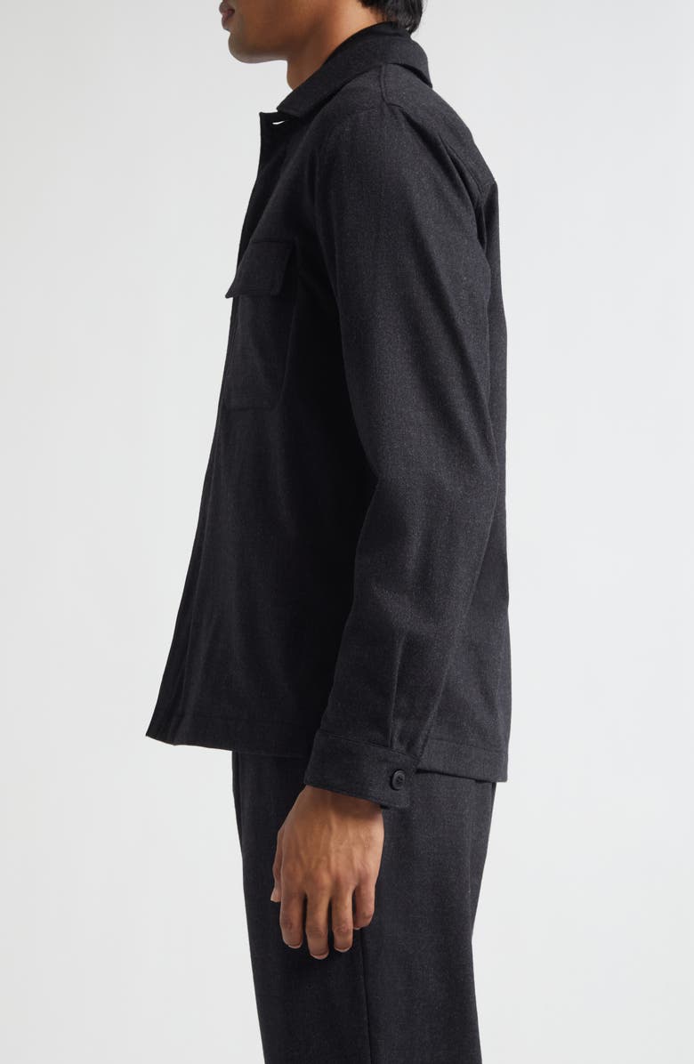 Sunspel Stretch Virgin Wool
Cashmere Flannel Overshirt, Alternate, color, Charcoal Melange