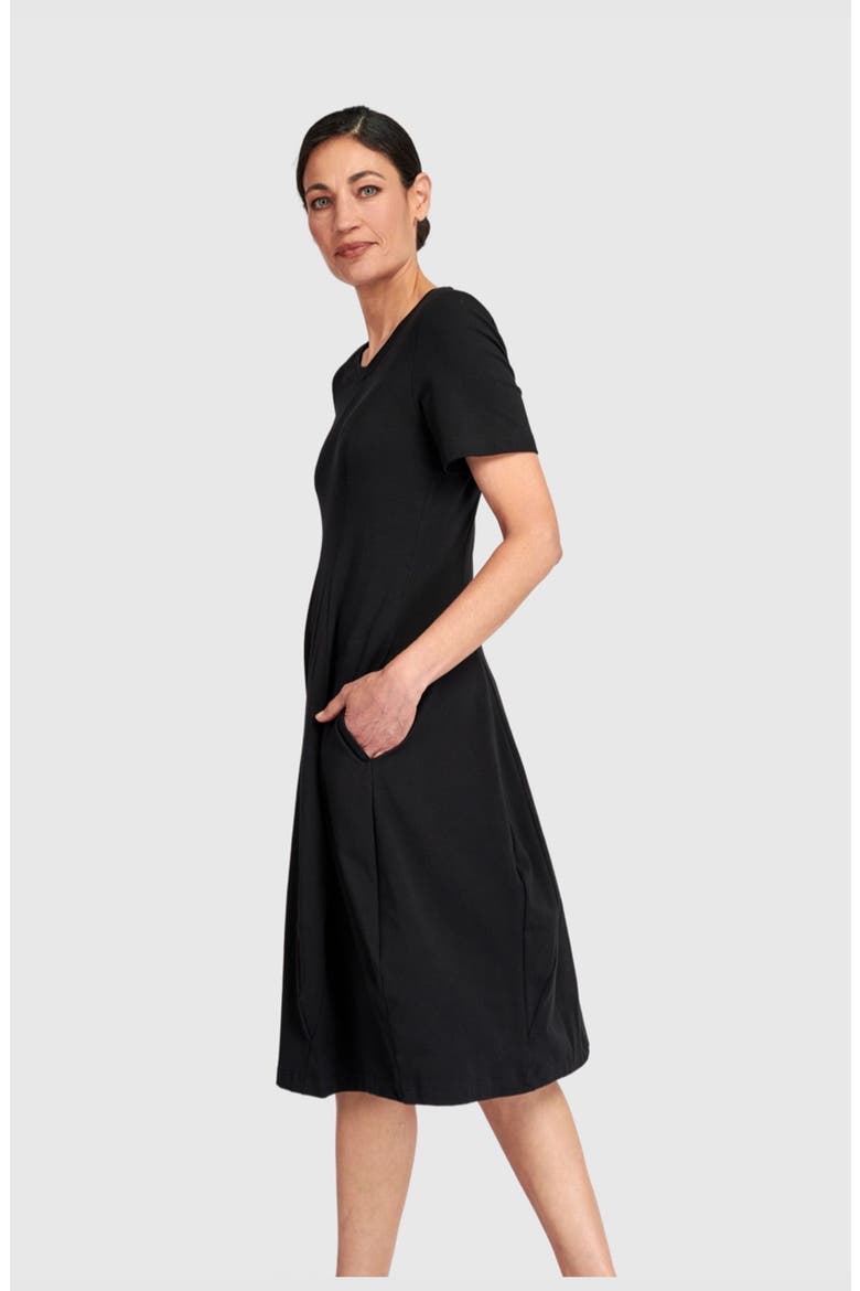 Staple Short Sleeve Dress, Alternate, color, Black