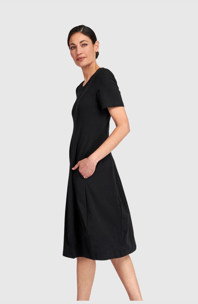 Alembika Staple Short Sleeve Dress, Alternate, color, Black