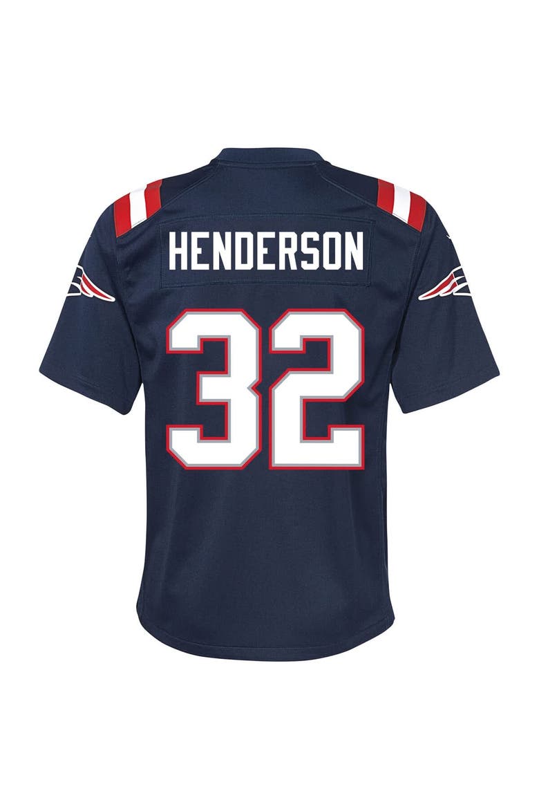 Youth Nike TreVeyon Henderson Navy New England Patriots Team Game Jersey, Alternate, color, Navy