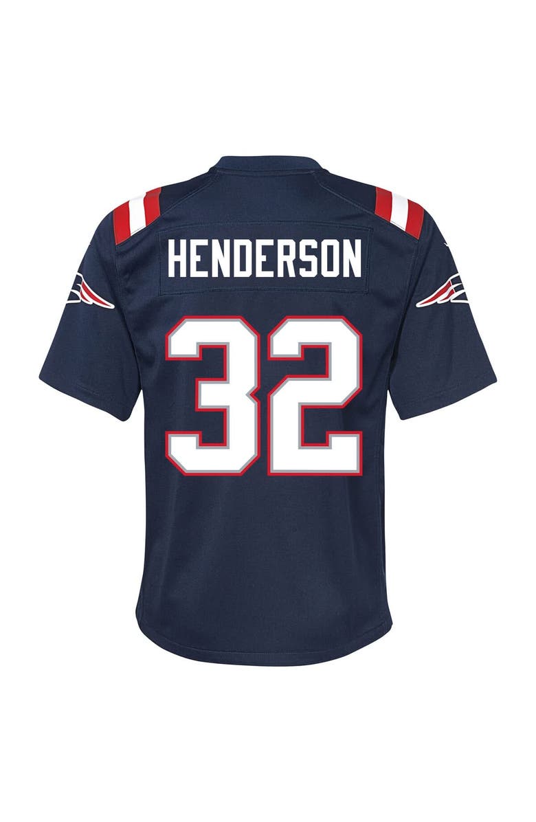 Nike Youth Nike TreVeyon Henderson Navy New England Patriots Team Game Jersey, Alternate, color, Navy
