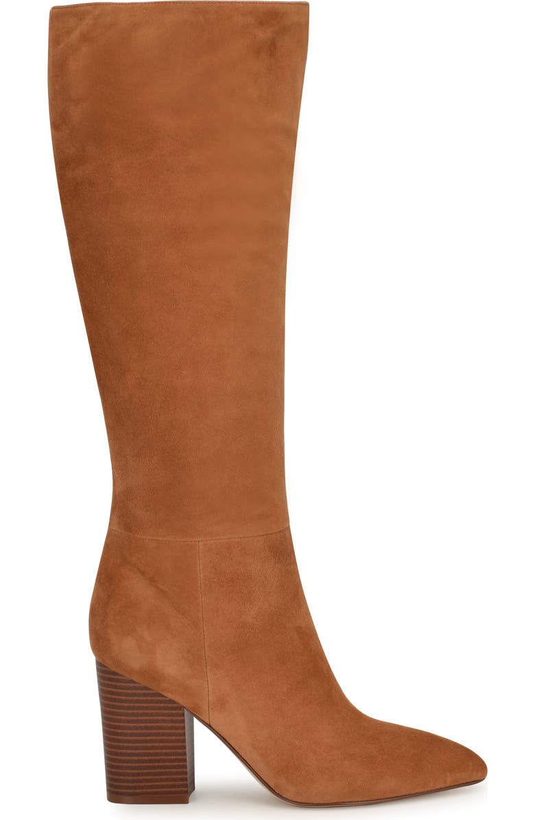 Nine West Peachey Pointed Toe Knee High Boot, Alternate, color, Medium Brown Suede