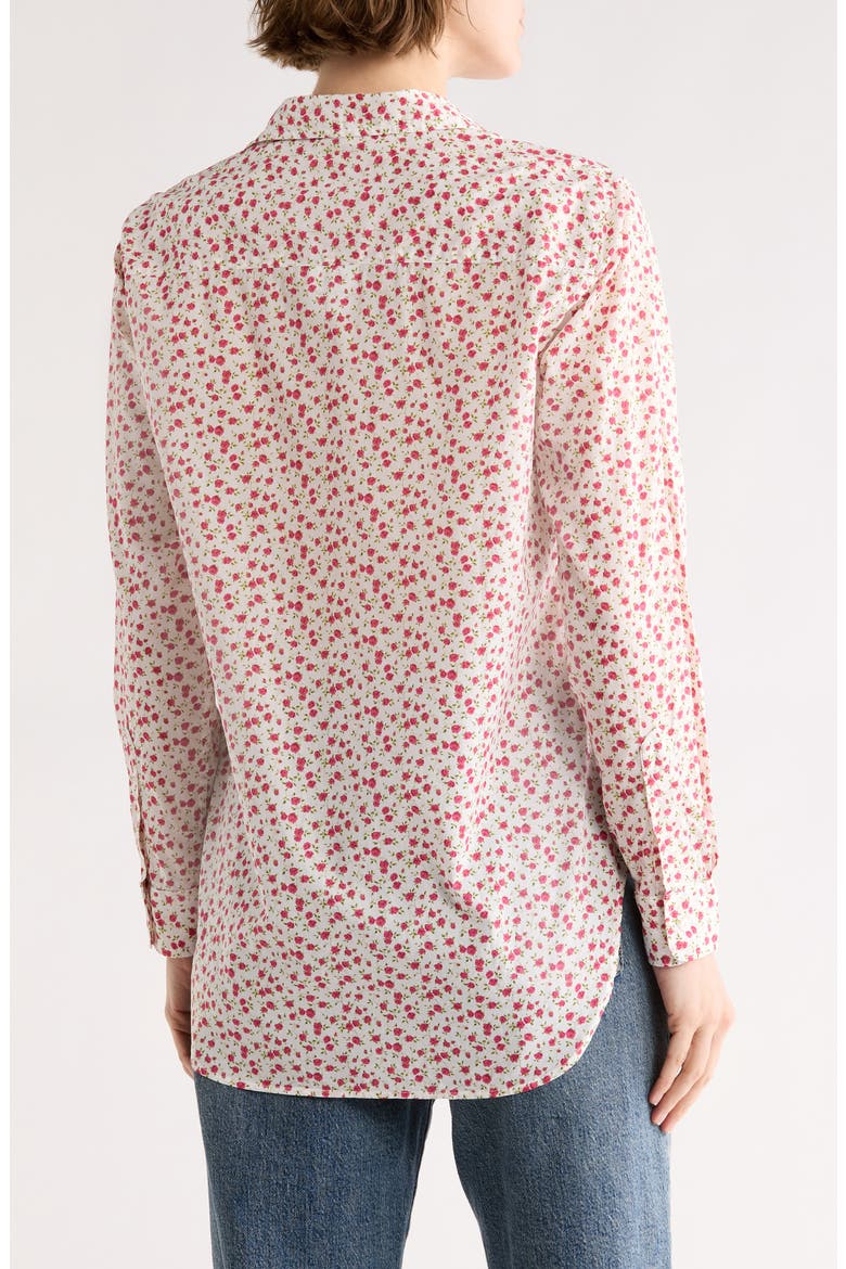 Cotton Button-Up Shirt, Alternate, color, TINY PINK ROSES