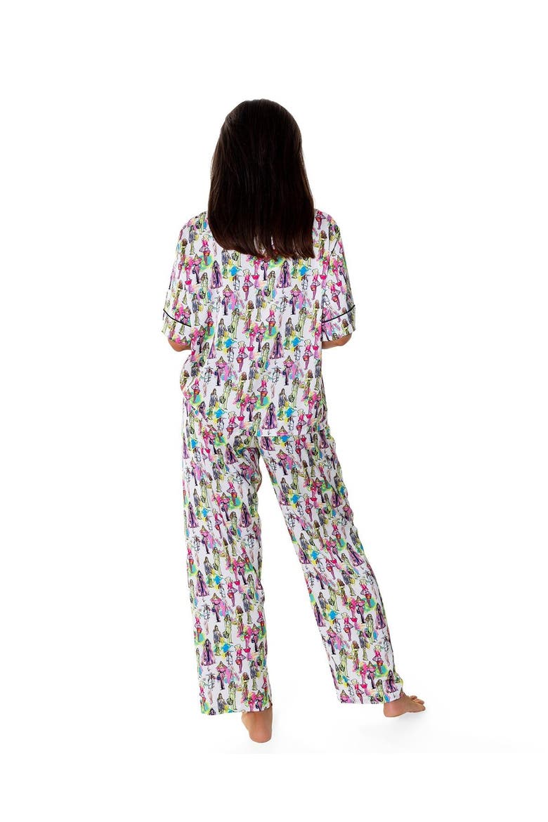 Fashionista Silky Short Sleeve Pants Set, Alternate, color, Multicolor