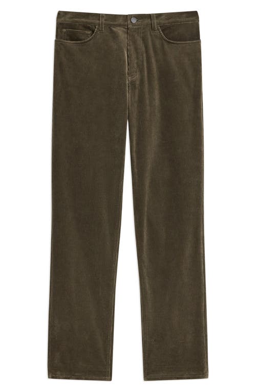 Theory Crosby Corduroy Slim Straight Leg Pants In Brown