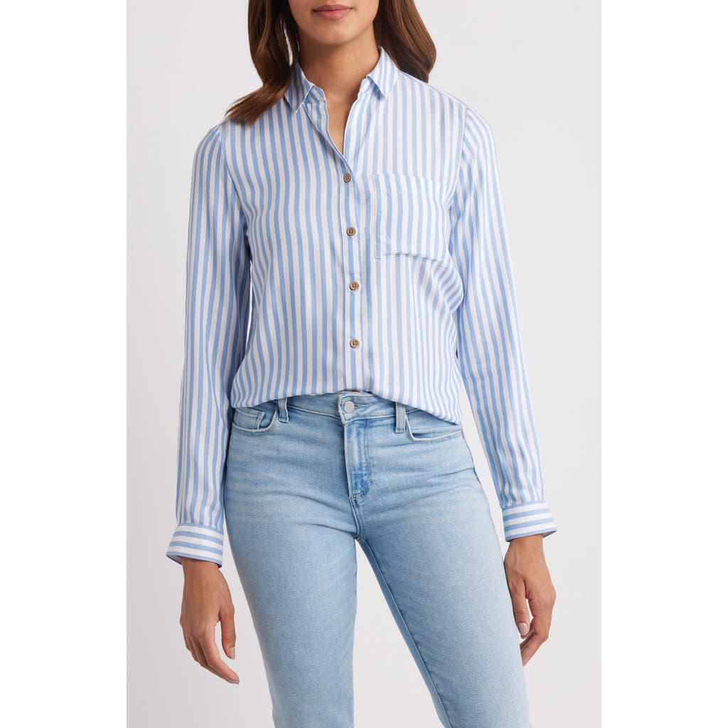 BEACHLUNCHLOUNGE BEACHLUNCHLOUNGE CANDACE STRIPE BUTTON-UP SHIRT