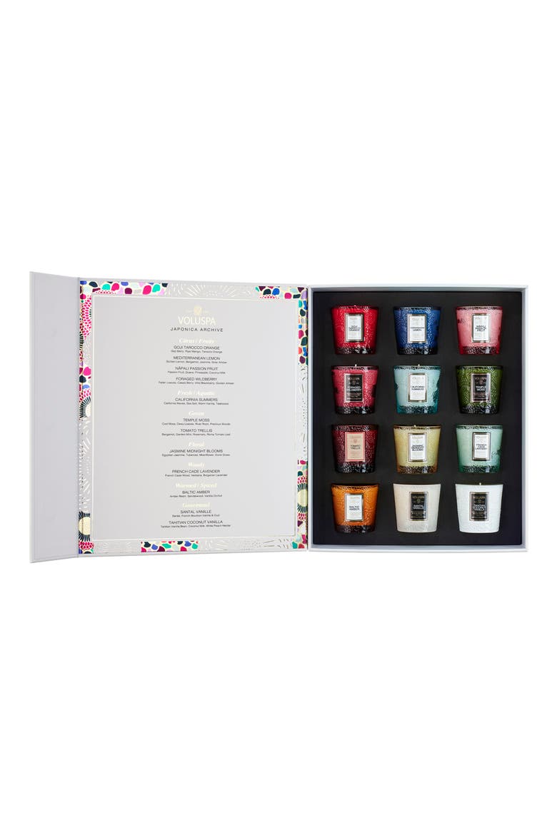 Japonica Archive 12-Piece Votive Candle Set, Alternate, color, MULTI