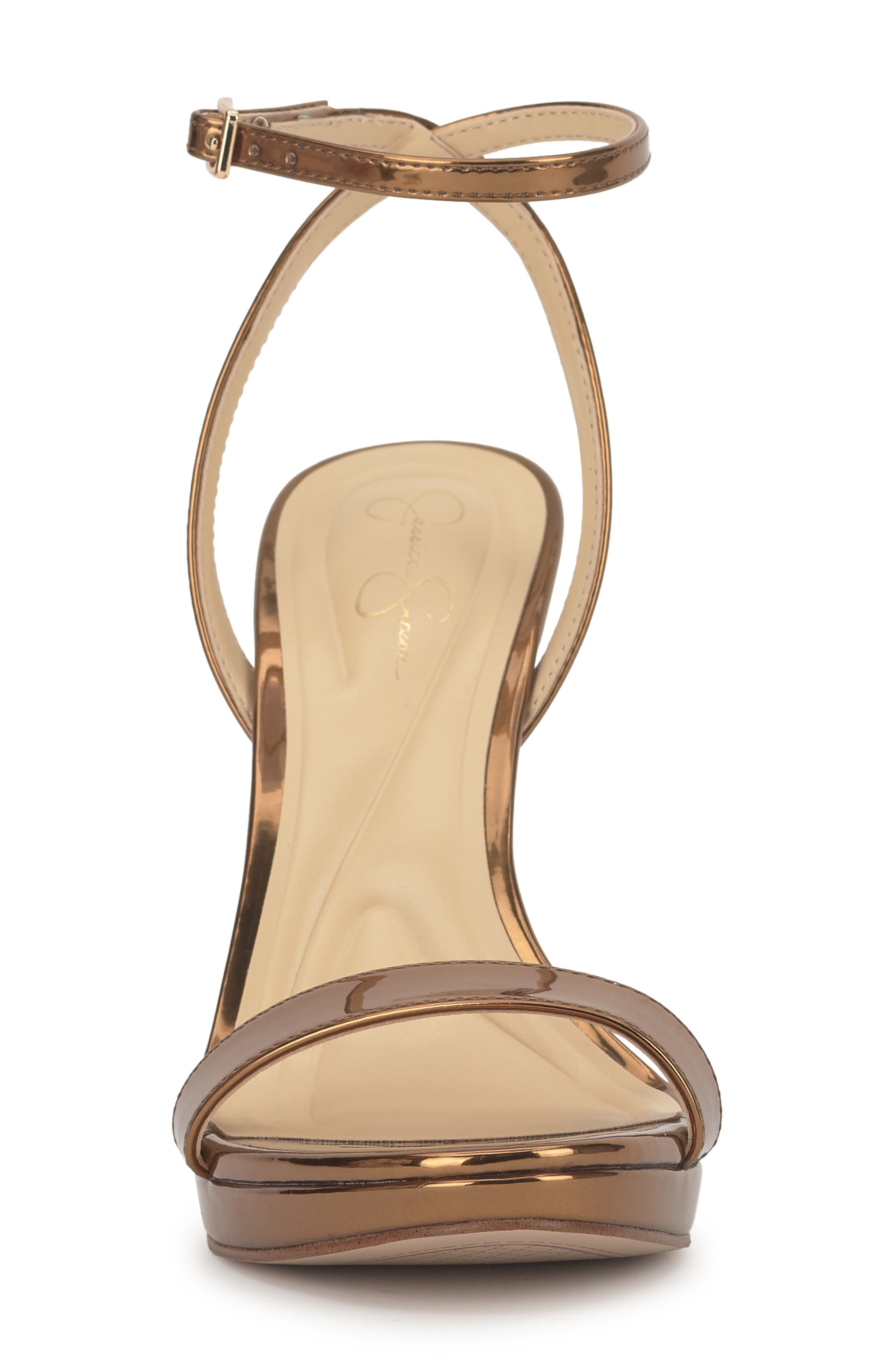 Jessica Simpson Divra Ankle Strap Stiletto Sandal, Alternate, color, Bronze