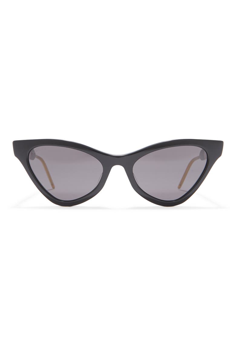 64mm Cat Eye Sunglasses, Main, color, BLACK