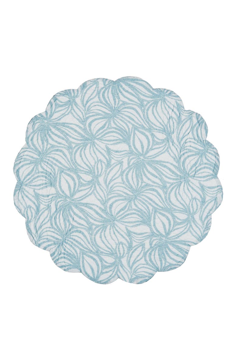 C&F Home Azzurra Marine Coastal Reversible Round Set of 6 Placemats 17", Alternate, color, White