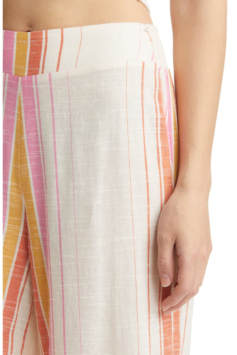 Locals Only Stripe Wide Leg Pants, Alternate, color, BONE