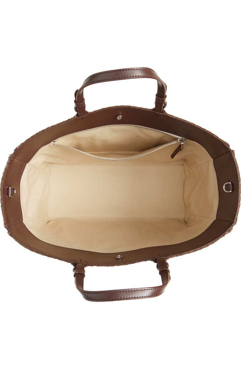 Jacquemus The Marino Woven Faux Leather Horizontal Shopper Bag, Alternate, color, Dark Brown