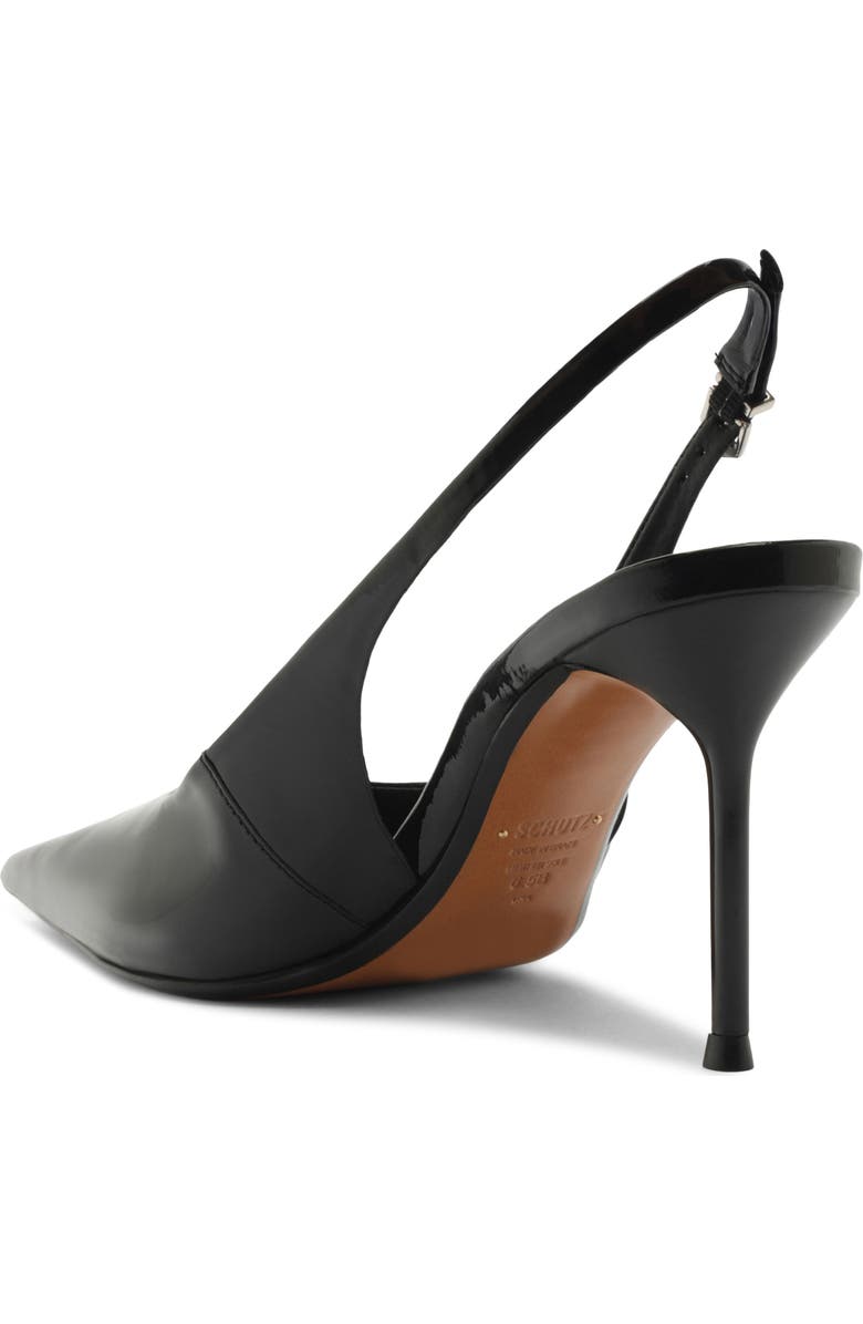 Schutz Paola Slingback Pointed Toe Pump, Alternate, color, Black Patent Leather