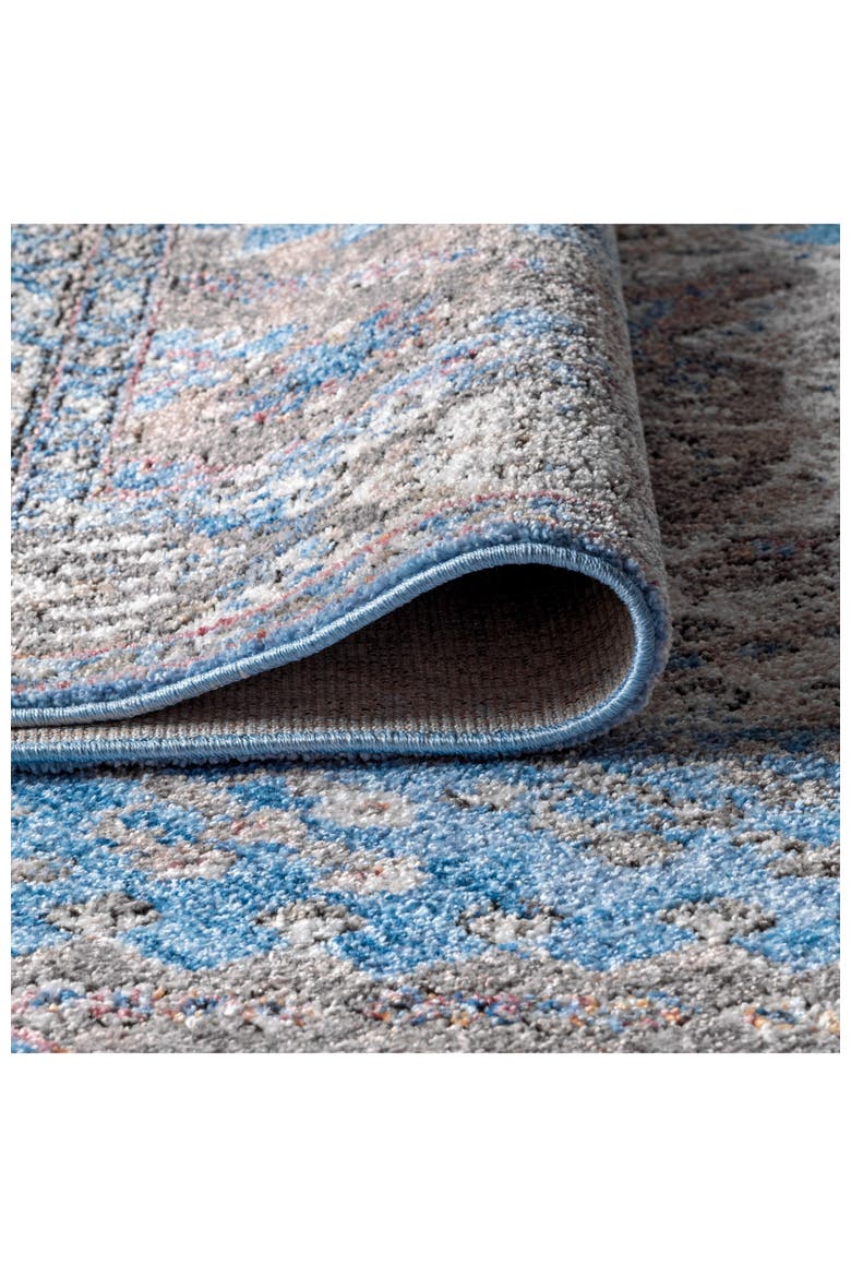 Kesan Vintage Medallion Area Rug, Alternate, color, Turquoise/Gray