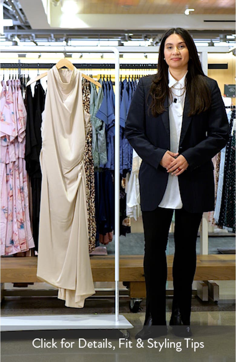 Satin Cowl Neck Midi Dress, sales video thumbnail