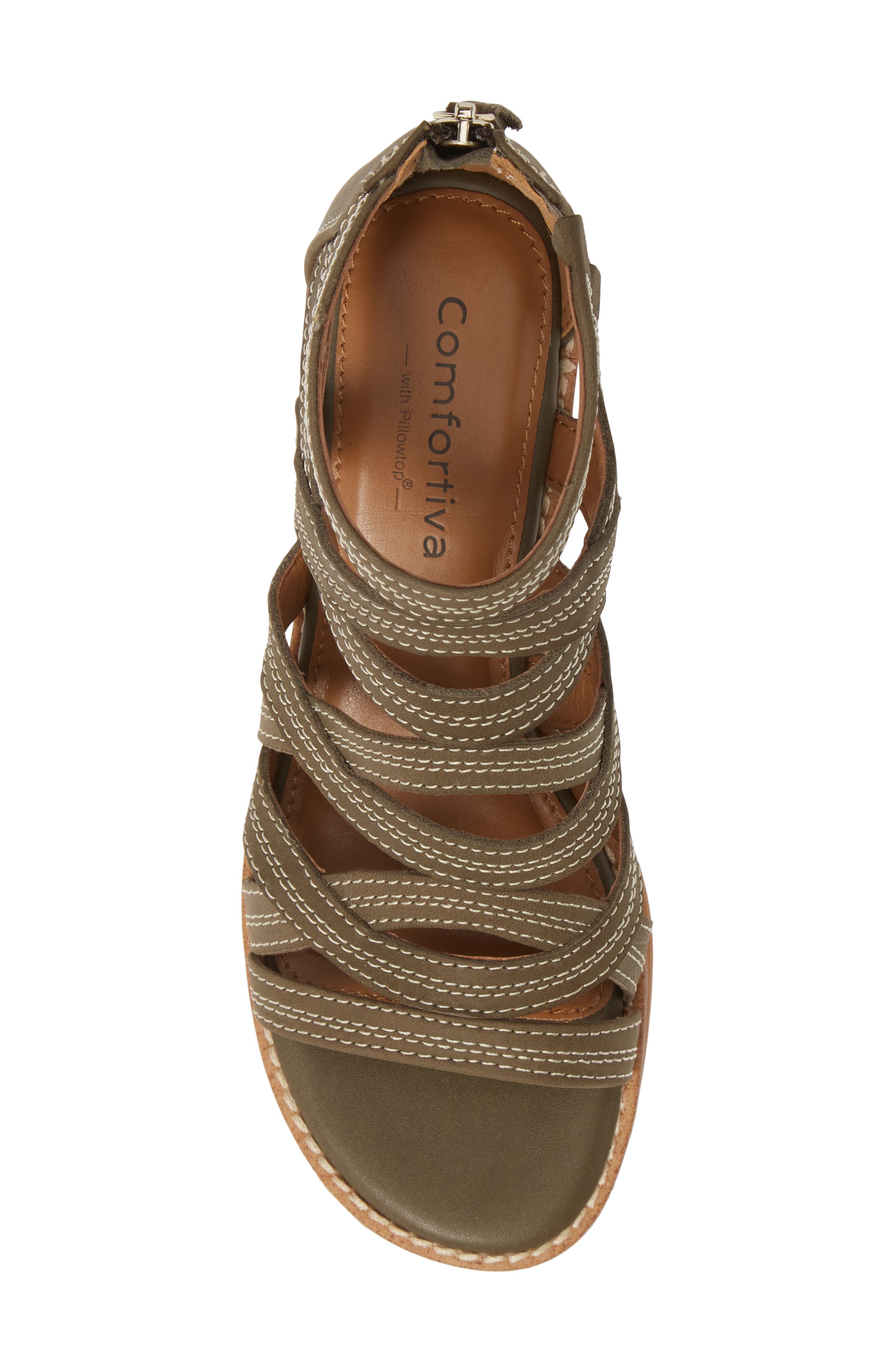 Betha Sandal, Alternate, color, PALE OLIVE LEATHER