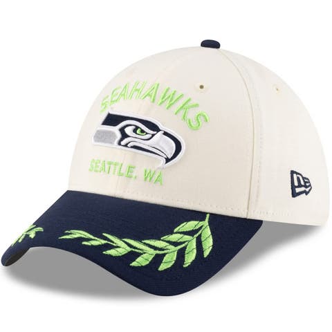 Men's New Era  Cream/College Navy Seattle Seahawks 2025 NFL Draft 39THIRTY Flex Hat