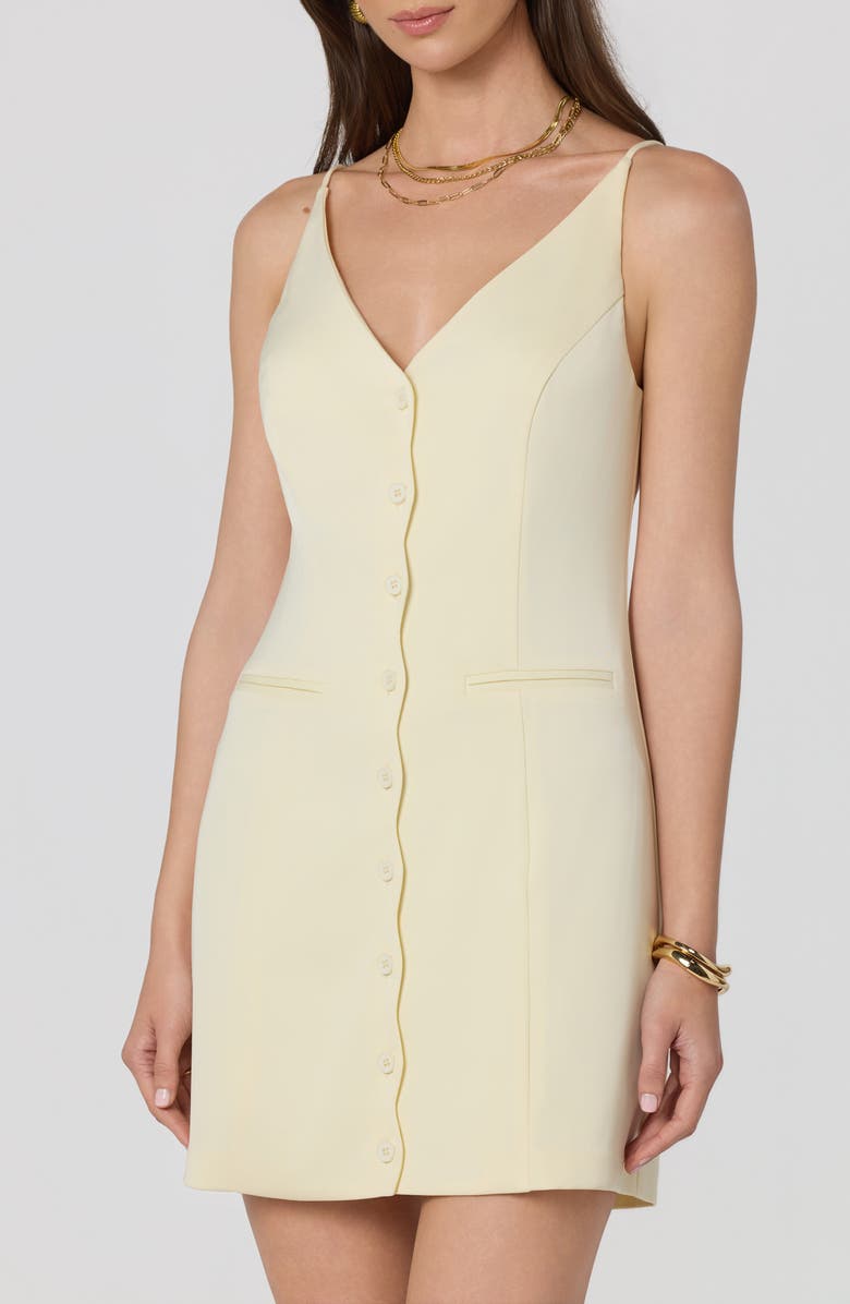 ASTR the Label Calissa Scallop Sheath Minidress, Alternate, color, Pale Yellow