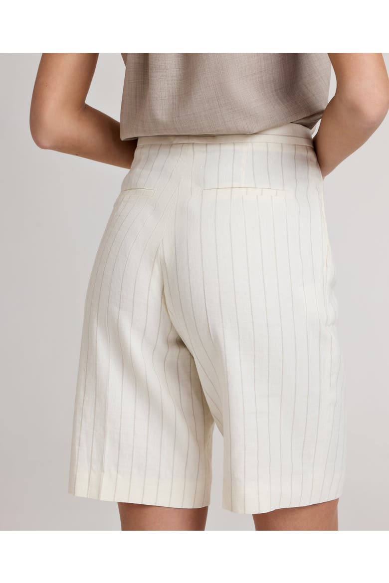 Corine Pinstripe Tailored Shorts, Alternate, color, Taupe Pin Stripe