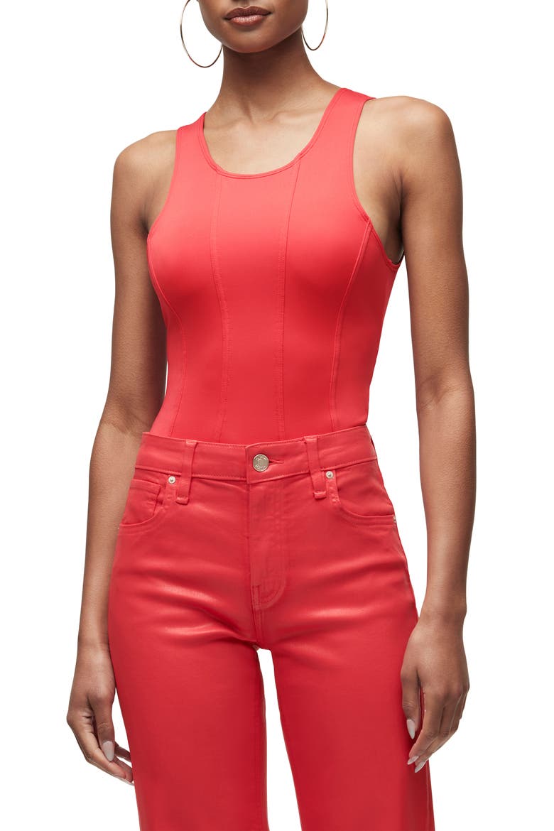 Scoop Neck Bodysuit, Main, color, POINSETTIA