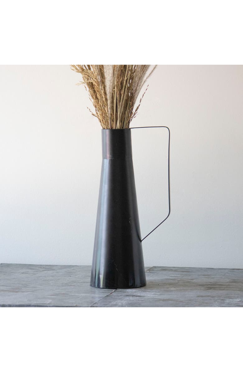 Foreside Home and Garden Black Modern Metal Decorative Vase, Alternate, color, Black