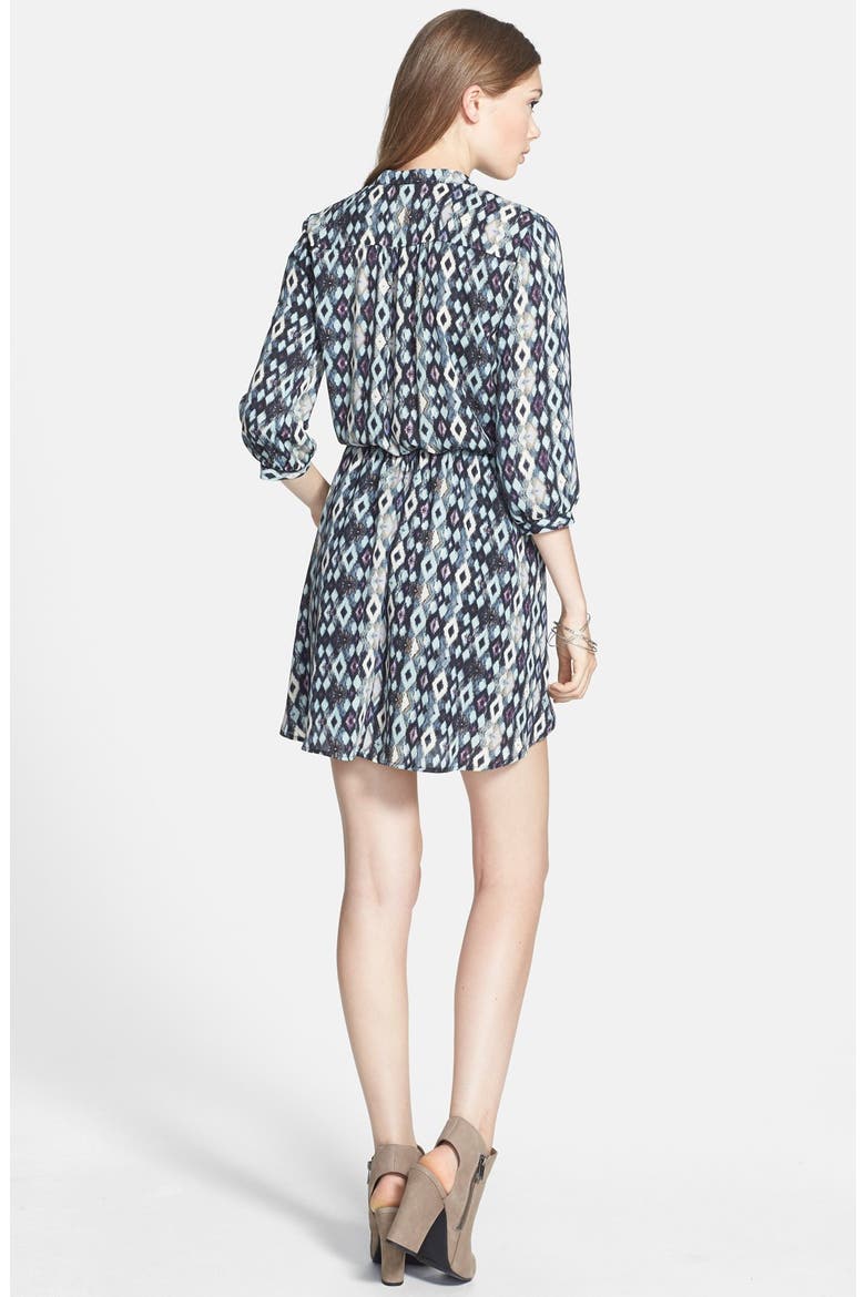 Lush 'Kendal' Print Surplice Faux Wrap Dress, Alternate, color, IVORY/ PURPLE PRINT