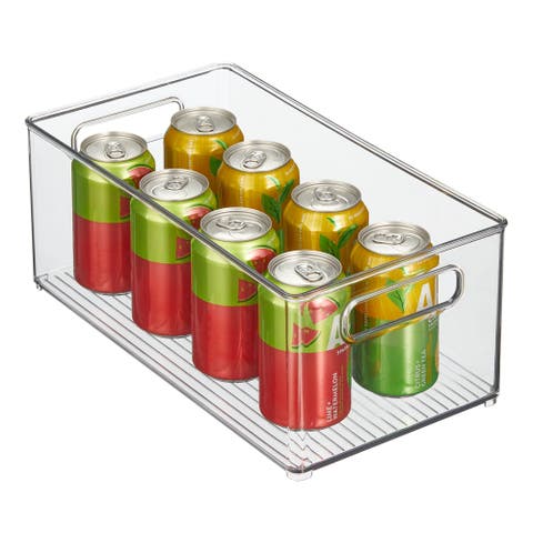 Stackable Fridge Bin - Kitchen Storage Bin for Pantry, Cabinets, or Fridge, Set of 2, Clear