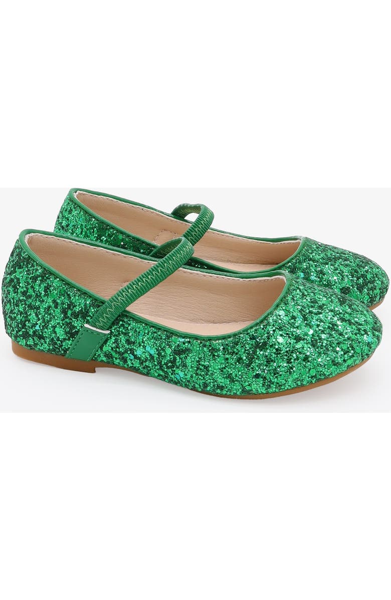 Kailee P Ridley-RG Rock Glitter Mary Jane Ballet Flats, Main, color, Green